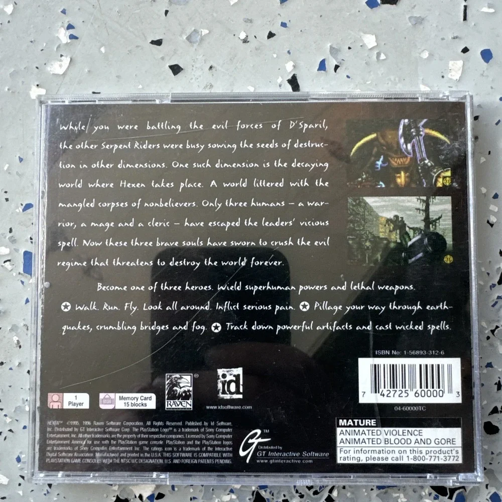 Sony PS1 - Hexen  (1997) - PS1 -‎ Complete/CIB PlayStation- Clean